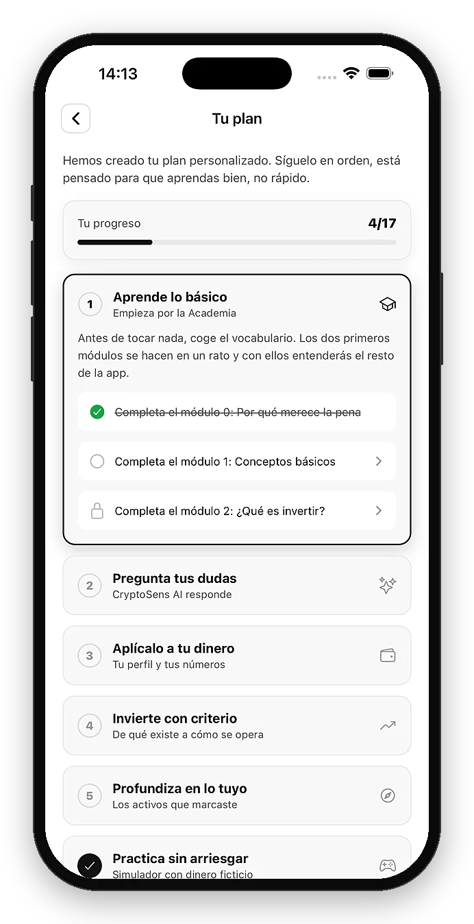 Sigue un plan hecho a tu medida